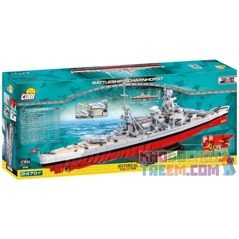 NOT  COLLECTABLE COIN DISPLAY CASE 5006473 COBI 4818 xếp lắp ráp ghép mô hình THIẾT GIÁP HẠM SCHARNHORST Gear Đồ Lắp Ghép 2472 khối