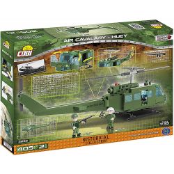COBI 2232 non  TRỰC THĂNG HUEY CỦA KHÔNG QUÂN bộ đồ chơi xếp lắp ráp ghép mô hình Military Army AIR CAVALARY - HUEY Quân Sự Bộ Đội 405 khối
