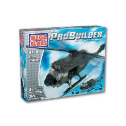 MEGA BLOKS 9786 non  TRỰC THĂNG QUÂN SỰ bộ đồ chơi xếp lắp ráp ghép mô hình Military Army ARMY CHOPPER Quân Sự Bộ Đội 265 khối