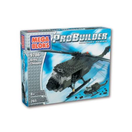 MEGA BLOKS 9786 non  TRỰC THĂNG QUÂN SỰ bộ đồ chơi xếp lắp ráp ghép mô hình Military Army ARMY CHOPPER Quân Sự Bộ Đội 265 khối