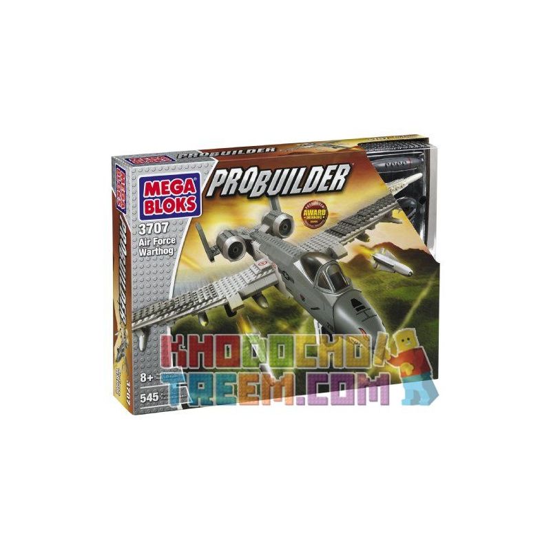 MEGA BLOKS 3707 9789 non  MÁY BAY TẤN CÔNG A-10 THUNDERBOLT II bộ đồ chơi xếp lắp ráp ghép mô hình Military Army AIR FORCE WARTHOG Quân Sự Bộ Đội 545 khối
