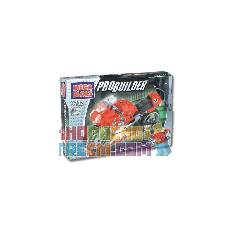 MEGA BLOKS 3702 non  MÔ TÔ ĐƯỜNG BỘ bộ đồ chơi xếp lắp ráp ghép mô hình Speed Champions Racing Cars SPEED BIKE Đua Xe Công Thức 300 khối