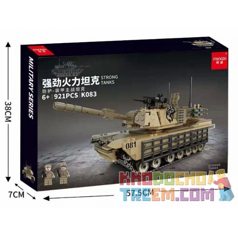 MINGDI K083 non  XE TĂNG BẢO VỆ MẠNH MẼ bộ đồ chơi xếp lắp ráp ghép mô hình Military Army MILITARY STRONG TANKS Quân Sự Bộ Đội 921 khối
