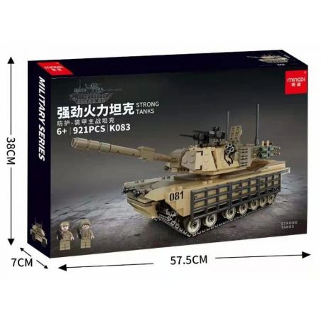 MINGDI K083 non  XE TĂNG BẢO VỆ MẠNH MẼ bộ đồ chơi xếp lắp ráp ghép mô hình Military Army MILITARY STRONG TANKS Quân Sự Bộ Đội 921 khối