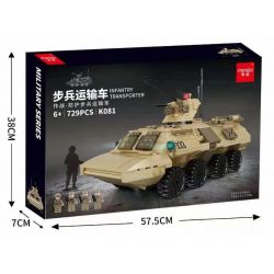 MINGDI K081 non  VẬN CHUYỂN BỘ BINH BẢO VỆ CHIẾN ĐẤU bộ đồ chơi xếp lắp ráp ghép mô hình Military Army MILITARY INFANTRY TRANSPORTER Quân Sự Bộ Đội 729 khối