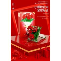 QIZHILE 90015 non  LỜI HỨA TRONG MƠ bộ đồ chơi xếp lắp ráp ghép mô hình Creator ROSE ART Sáng Tạo 474 khối