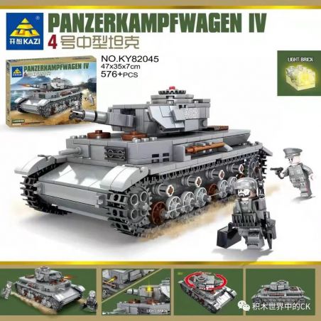 Kazi KY82045 82045 non  XE TĂNG HẠNG TRUNG SỐ 4 bộ đồ chơi xếp lắp ráp ghép mô hình Military Army PANZERKAMPFWAGEN IV Quân Sự Bộ Đội 576 khối