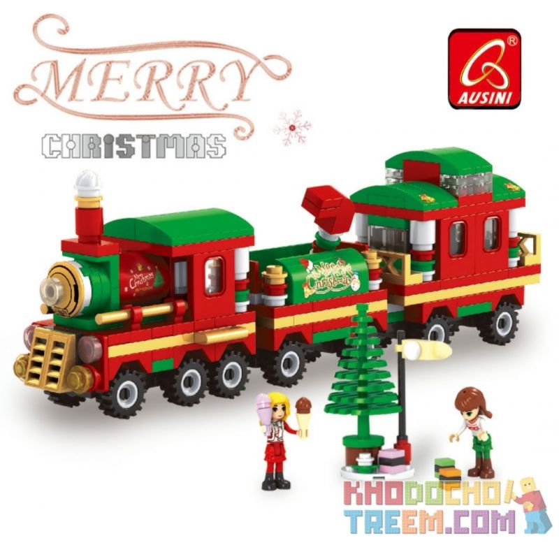 NOT  CHRISTMAS TRAIN 40138 AUSINI 25524 xếp lắp ráp ghép mô hình CHUYẾN TÀU GIÁNG SINH Seasonal Mùa Lễ Hội 233 khối