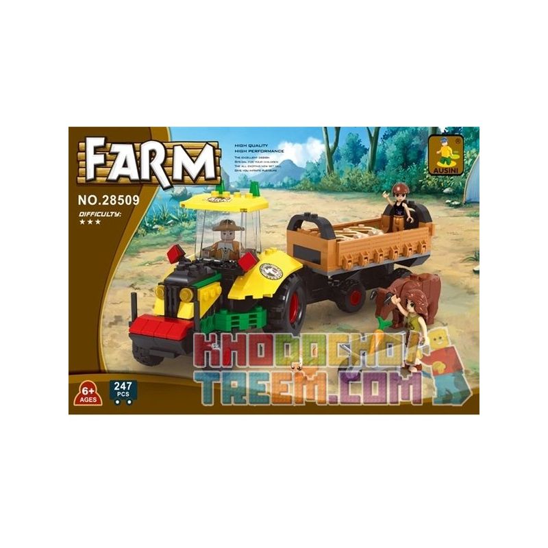 NOT  PIG FARM & TRACTOR 7684 AUSINI 28509 xếp lắp ráp ghép mô hình TRẠI LỢN & MÁY KÉO TRANG City Thành Phố 256 khối