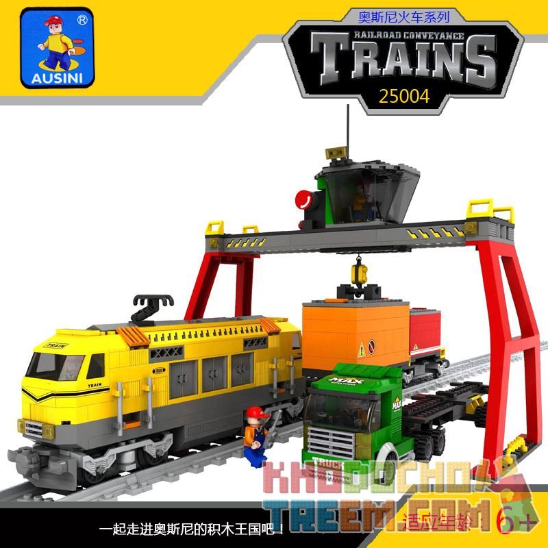 NOT  CARGO TRAIN 7939 AUSINI 25004 xếp lắp ráp ghép mô hình TÀU CHỞ HÀNG City Thành Phố 839 khối