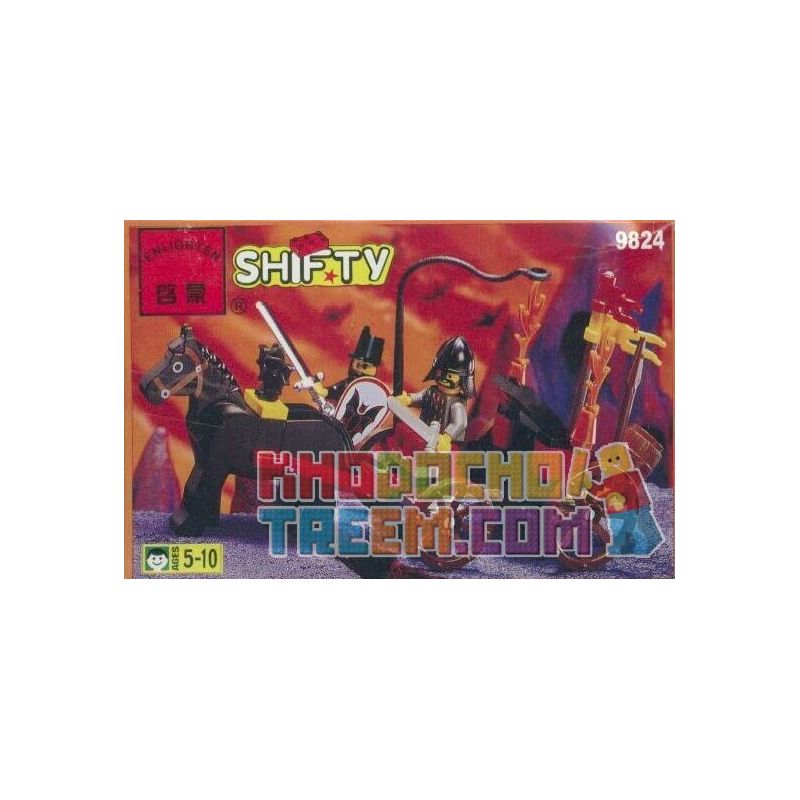 NOT  BAT LORD'S CATAPULT 6027 Enlighten 9824 Qman 9824 xếp lắp ráp ghép mô hình BAT LORD CATAPULT MÁY PHÓNG CỦA CHÚA DƠI Medieval Castle Chiến Tranh Trung Cổ 55 khối