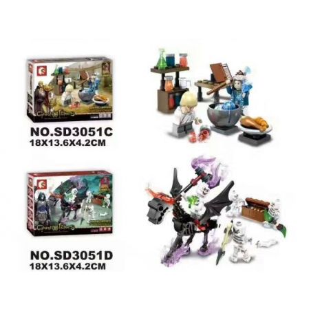 SEMBO SD3051A 3051A SD3051B 3051B SD3051C 3051C SD3051D 3051D SHENG YUAN SY SD3051 3051 non  CẢNH 4 bộ đồ chơi xếp lắp ráp ghép mô hình Chronicles Of The Ghostly Tribe GHOST TRIBES Bộ Tộc Ma 283 khối