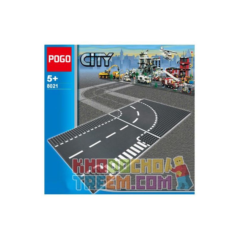 NOT  CURVES & CROSSROAD 60237 POGO 8021 xếp lắp ráp ghép mô hình ĐƯỜNG CONG & NGÃ TƯ City Thành Phố 2 khối