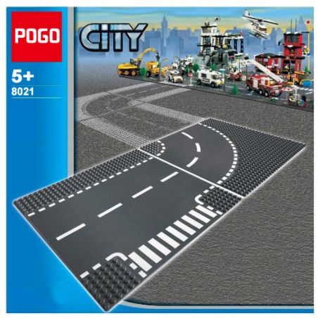 NOT  CURVES & CROSSROAD 60237 POGO 8021 xếp lắp ráp ghép mô hình ĐƯỜNG CONG & NGÃ TƯ City Thành Phố 2 khối