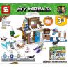 SHENG YUAN SY SY1193 1193 non  JIAN DONG BA TRONG MỘT bộ đồ chơi xếp lắp ráp ghép mô hình Minecraft MY WORLD Game Xây Dựng 346 khối