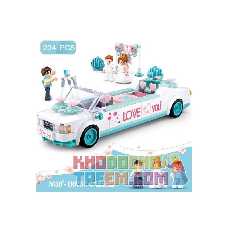 SLUBAN M38-B0767 B0767 0767 M38B0767 38-B0767 non  KHỞI HÀNH VUI VẺ bộ đồ chơi xếp lắp ráp ghép mô hình Happy Wedding Season Mùa Cưới Hạnh Phúc 204 khối