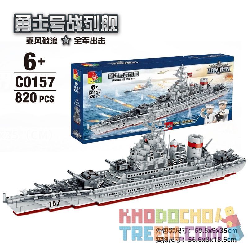 WOMA C0156 0156 non  CHIẾN BINH TÀU CHIẾN bộ đồ chơi xếp lắp ráp ghép mô hình Battle Ship 820 khối