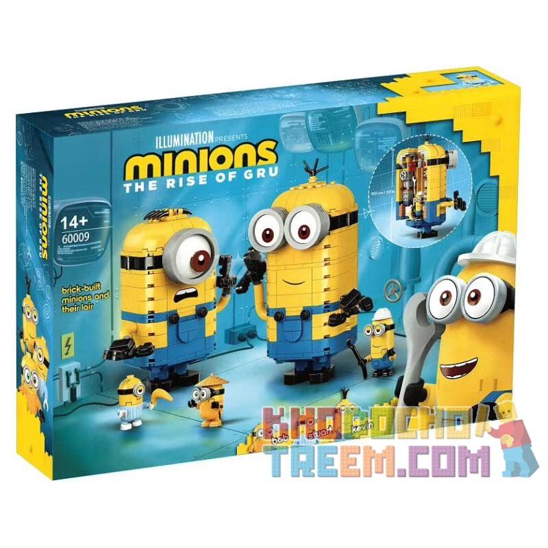 NOT  BRICK-BUILT MINIONS AND THEIR LAIR 75551 CLB 21001 xếp lắp ráp ghép mô hình MINIONS XÂY BẰNG GẠCH VÀ HANG Ổ CỦA CHÚNG Despicable Me 876 khối