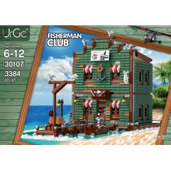 URGE 30107 non  CÂU LẠC BỘ NGƯ DÂN bộ đồ chơi xếp lắp ráp ghép mô hình Town FISHERMAN CLUB Thị Trấn 3521 khối