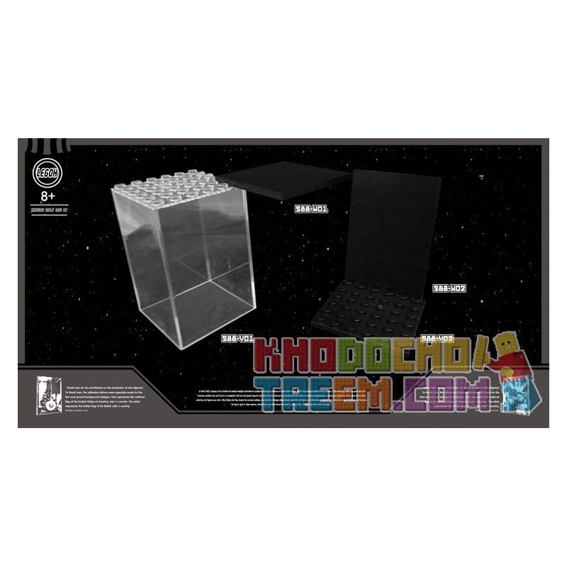 LEZHAN 1039 non  HỘP MÀN HÌNH TRONG SUỐT CHỐNG BỤI MINIFIGURE bộ đồ chơi xếp lắp ráp ghép mô hình Collectable Minifigures 积木小方盒 Búp Bê Sưu Tầm 2 khối