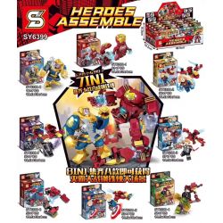 SHENG YUAN SY SY6399 6399 non  BATTLE-FIGHTING IRON MAN REN 8IN1 bộ đồ chơi xếp lắp ráp ghép mô hình Super Heroes HEROES ASSEMBLE Siêu Nhân Anh Hùng 406 khối