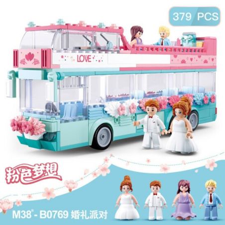 SLUBAN M38-B0769 B0769 0769 M38B0769 38-B0769 non  TIỆC CƯỚI bộ đồ chơi xếp lắp ráp ghép mô hình Happy Wedding Season Mùa Cưới Hạnh Phúc 379 khối