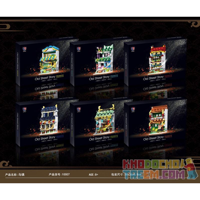 SHENZHEN RAEL ENTERTAINMENT 10007 non  CÂU CHUYỆN PHỐ CỔ 6 PHONG CÁCH Ở WUZHEN TONGXIANG bộ đồ chơi xếp lắp ráp ghép mô hình Mini Modular OLD STREET STORY Đường Phố Thu Nhỏ 1886 khối