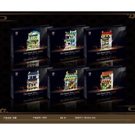 SHENZHEN RAEL ENTERTAINMENT 10007 non  CÂU CHUYỆN PHỐ CỔ 6 PHONG CÁCH Ở WUZHEN TONGXIANG bộ đồ chơi xếp lắp ráp ghép mô hình Mini Modular OLD STREET STORY Đường Phố Thu Nhỏ 1886 khối