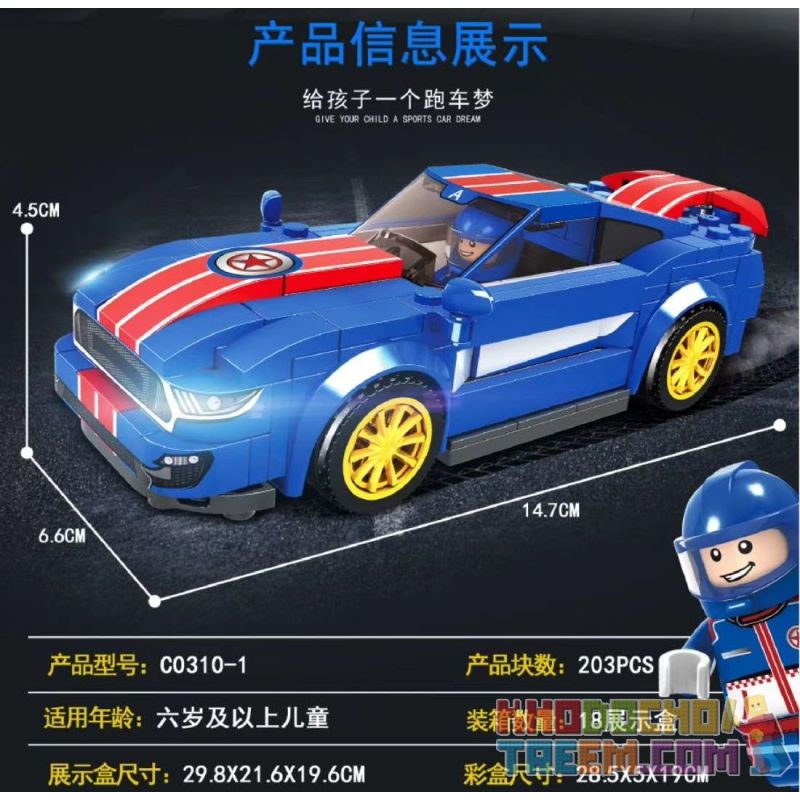 WOMA C0310-1 0310-1 C0310-2 0310-2 C0310-3 0310-3 C0310-4 0310-4 non  4 XE ĐUA MÀU SIÊU ANH HÙNG bộ đồ chơi xếp lắp ráp ghép mô hình Speed Champions Racing Cars SUPER THUNDERING Đua Xe Công Thức 803 khối