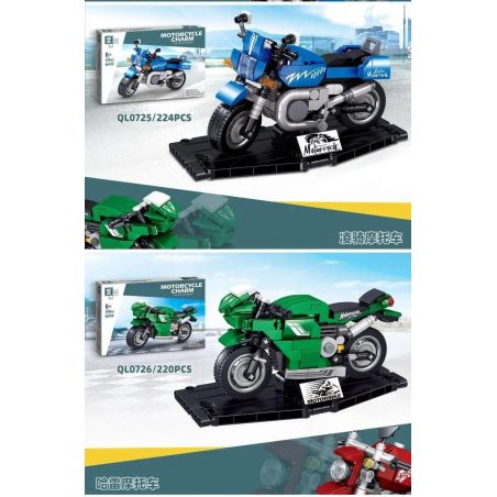 ZHEGAO QL0725 0725 QL0726 0726 QL0727 0727 QL0728 0728 non  MÔ TÔ 4 LOẠI TỐC ĐỘ GIÓ LINGQI HARLEY ĐIỆN XIAOZHE bộ đồ chơi xếp lắp ráp ghép mô hình Speed Champions Racing Cars MOTORCYCLE Đua Xe Công Thức 896 khối