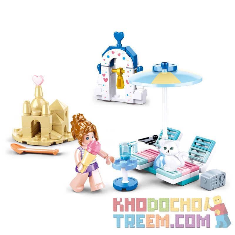 SLUBAN M38-B0862 B0862 0862 M38B0862 38-B0862 non  BÃI BIỂN AEGEAN LEMBONGAN bộ đồ chơi xếp lắp ráp ghép mô hình  Các Bạn Gái 102 khối