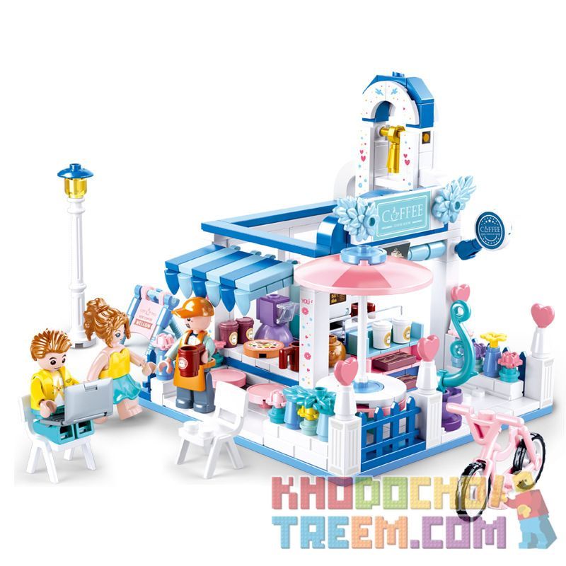 SLUBAN M38-B0866 B0866 0866 M38B0866 38-B0866 non  CỬA HÀNG CÀ PHÊ AEGEAN bộ đồ chơi xếp lắp ráp ghép mô hình  Các Bạn Gái 289 khối