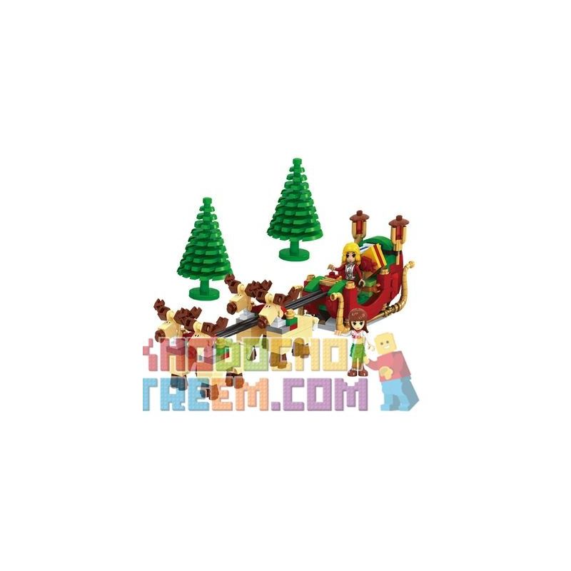 AUSINI 25526 MouldKing 10015 Mould King 10015 REBRICKABLE MOC-32342 32342 MOC32342 non  SANTA XE TRƯỢT TUYẾT bộ đồ chơi xếp lắp ráp ghép mô hình CHRISTMAS SANTA SLEIGH 685 khối