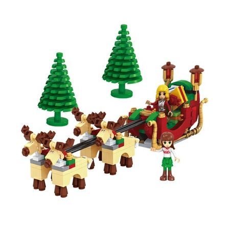 AUSINI 25526 MouldKing 10015 Mould King 10015 REBRICKABLE MOC-32342 32342 MOC32342 non  SANTA XE TRƯỢT TUYẾT bộ đồ chơi xếp lắp ráp ghép mô hình CHRISTMAS SANTA SLEIGH 685 khối