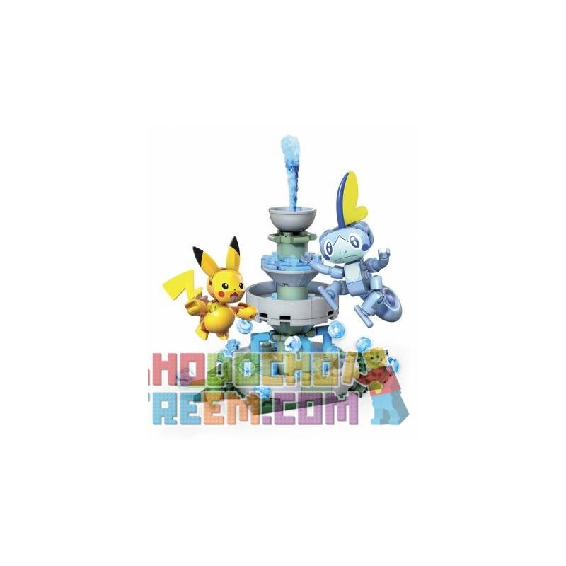 MEGA BLOKS GMD30 non  PIKACHI VS SOB. bộ đồ chơi xếp lắp ráp ghép mô hình Movie & Game PIKACHU VS. SOBBLE Phim Và Trò Chơi 124 khối