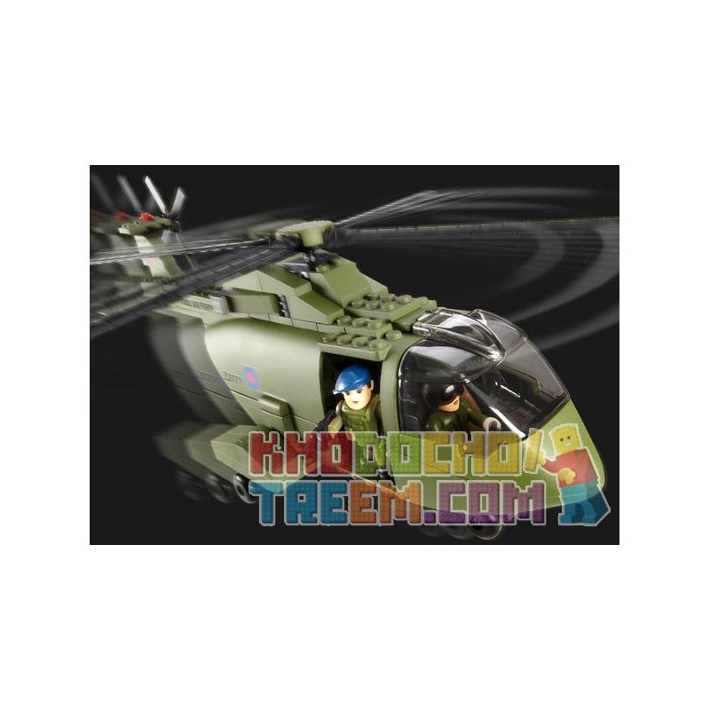 CHARACTER BUILDING 03853 non  BỘ DỤNG CỤ TRỰC THĂNG RAF MERLIN bộ đồ chơi xếp lắp ráp ghép mô hình Military Army RAF MERLIN HELICOPTER SET Quân Sự Bộ Đội