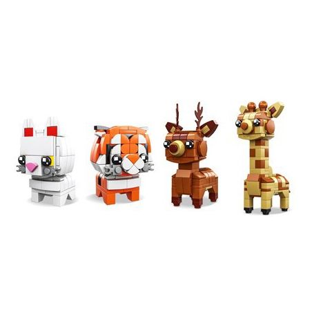 RUIZHI BEE 11042B non  4 LOẠI MÈO CON HỔ NGÁO ỘP HƯƠU CAO CỔ bộ đồ chơi xếp lắp ráp ghép mô hình Brickheadz ANIMAL Nhân Vật Đầu To 555 khối