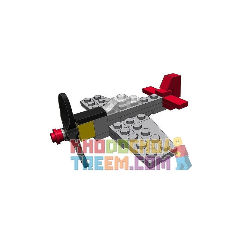 BRICKMANIA 702 non  MÁY BAY CHIẾN ĐẤU P-51 MUSTANG bộ đồ chơi xếp lắp ráp ghép mô hình Military Army P-51D MUSTANG ("TUSKEGEE RED TAIL") Quân Sự Bộ Đội 41 khối