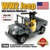 BRICKMANIA 295A non  XE JEEP THỜI THẾ CHIẾN II VÀ CÁC NHÂN VẬT NHỎ CỦA KHÔNG QUÂN HOA KỲ bộ đồ chơi xếp lắp ráp ghép mô hình Military Army WW2 JEEP WITH US AIRBORNE MINIFIG Quân Sự Bộ Đội 80 khối