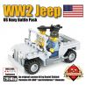 BRICKMANIA 295N non  XE JEEP THỜI THẾ CHIẾN II (HẢI QUÂN HOA KỲ) bộ đồ chơi xếp lắp ráp ghép mô hình Military Army WW2 JEEP (US NAVY) Quân Sự Bộ Đội 80 khối