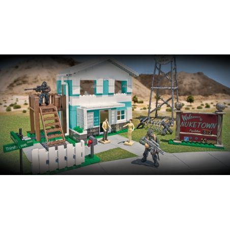 MEGA BLOKS 6878 non  THỊ TRẤN NỔ HẠT NHÂN bộ đồ chơi xếp lắp ráp ghép mô hình Call Of Duty NUKETOWN 689 khối