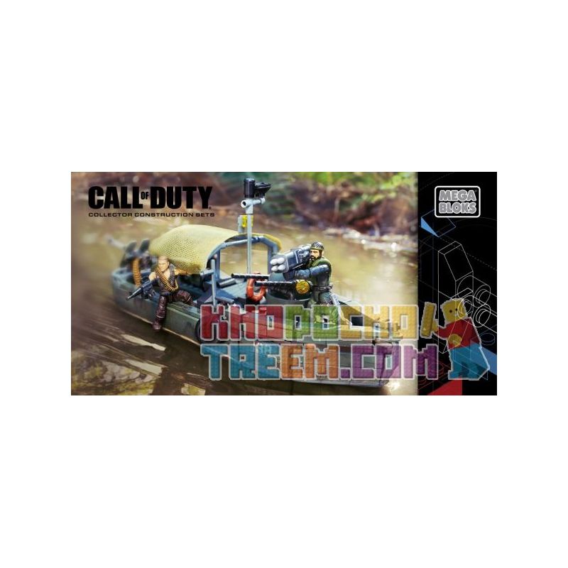 MEGA BLOKS DPB56 non  CUỘC ĐỘT KÍCH BẰNG TÀU CAO TỐC bộ đồ chơi xếp lắp ráp ghép mô hình Call Of Duty RIVERBOAT RAID 320 khối