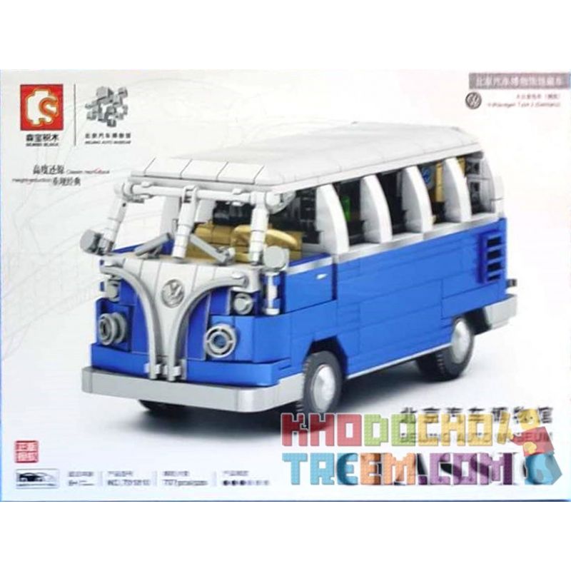 SEMBO 701810 non  VOLKSWAGEN T1. bộ đồ chơi xếp lắp ráp ghép mô hình Creator BEIJING AUTO MUSEUM Sáng Tạo 707 khối