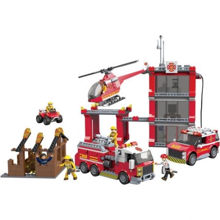 MEGA BLOKS 94413 non  SỞ CỨU HỎA bộ đồ chơi xếp lắp ráp ghép mô hình City FIRE STATION Thành Phố 841 khối