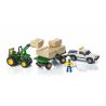 MEGA BLOKS 80848 80841 non  ĐƠN VỊ VẬN CHUYỂN JOHN DEERE HAY BALE bộ đồ chơi xếp lắp ráp ghép mô hình City JOHN DEERE BALE TRANSPORT UNIT Thành Phố 384 khối