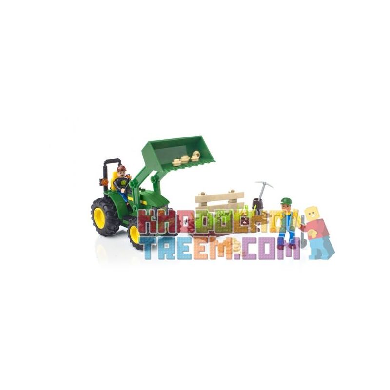 MEGA BLOKS 80840 80847 non  MÁY KÉO TRANG TRẠI JOHN DEERE bộ đồ chơi xếp lắp ráp ghép mô hình City JOHN DEERE FARM TRACTOR Thành Phố 117 khối