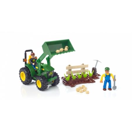 MEGA BLOKS 80840 80847 non  MÁY KÉO TRANG TRẠI JOHN DEERE bộ đồ chơi xếp lắp ráp ghép mô hình City JOHN DEERE FARM TRACTOR Thành Phố 117 khối