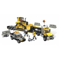 MEGA BLOKS 97800 97829 non  PHƯƠNG TIỆN VẬN TẢI HẠNG NẶNG CAT bộ đồ chơi xếp lắp ráp ghép mô hình City CAT HEAVY-DUTY TRANSPORTER Thành Phố 778 khối
