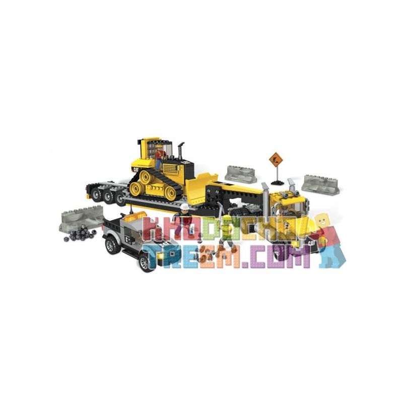 MEGA BLOKS 97800 97829 non  PHƯƠNG TIỆN VẬN TẢI HẠNG NẶNG CAT bộ đồ chơi xếp lắp ráp ghép mô hình City CAT HEAVY-DUTY TRANSPORTER Thành Phố 778 khối