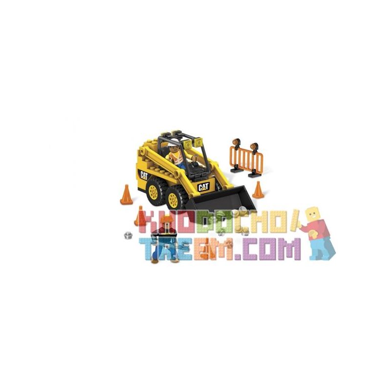 MEGA BLOKS 97830 97801 non  BỘ TẢI CHỈ ĐẠO TRƯỢT CAT bộ đồ chơi xếp lắp ráp ghép mô hình City CAT SKID-STEER LOADER Thành Phố 131 khối